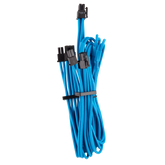 Premium Individually Sleeved PCIe Cables (Dual Connector) Type 4 Gen 4 – Blue
